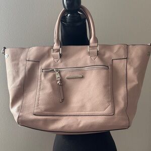 Steve Madden large blush faux leather tote detachable shoulder strap handbag
